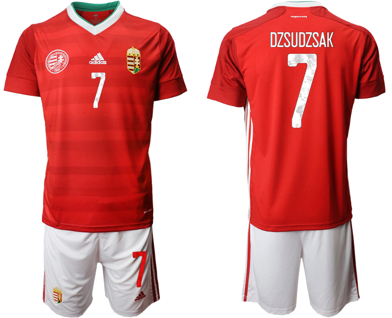 Cheap Men 2021 European Cup Hungary red home 7 Soccer Jersey